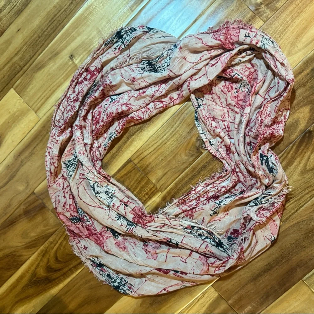 Urban Outfitters BDG Pink Deer Print Infinity Scarf